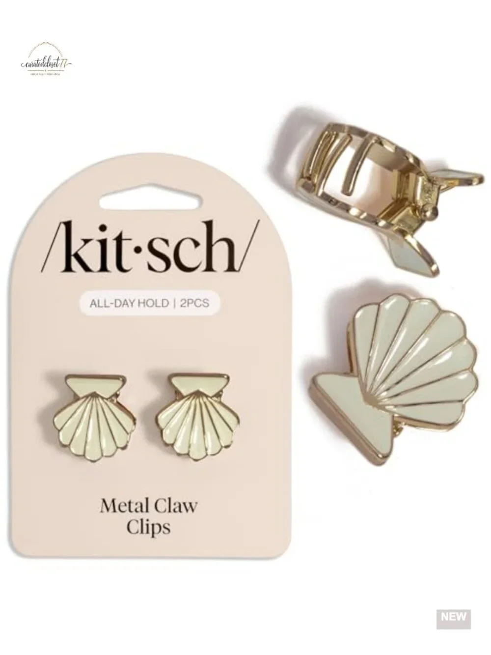 Clam Shell Hair Clips - 2pc Set Metal Strong Hold Hair Accessories
